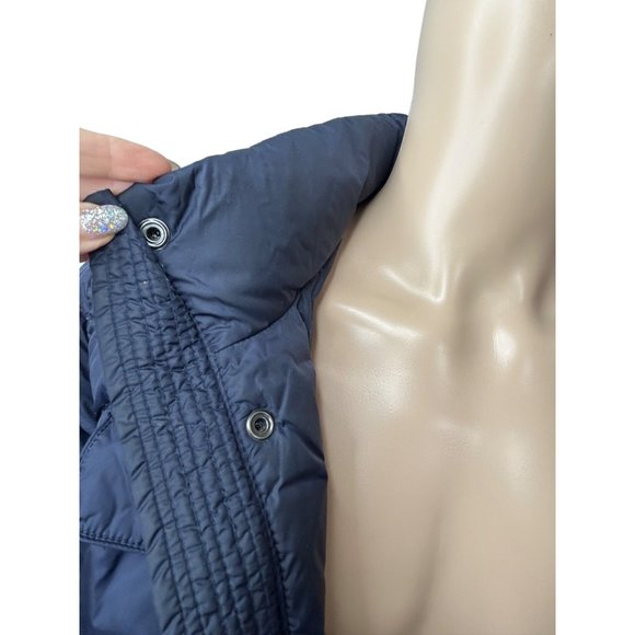 Tommy Hilfiger Men’s Puffer Jacket L Navy Blue Quilted Hooded Zip & Snaps Winter - Picture 14 of 16